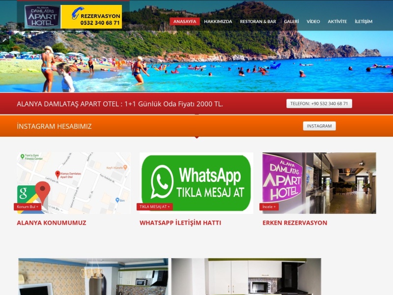 Damlatasapartotel Web Tasarım